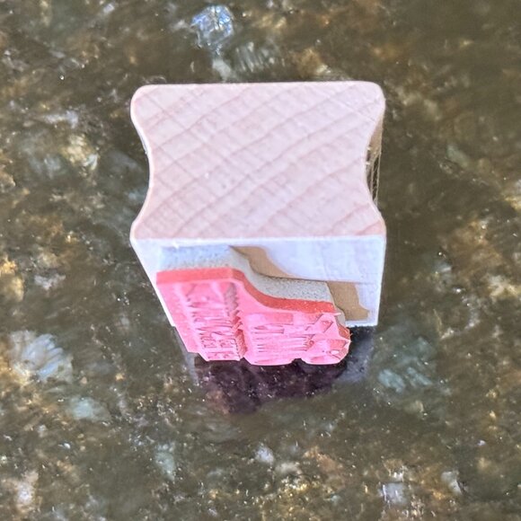 Hero Arts Maple Woodblock Mounted Red Rubber Stamp Thanks Ever So Much, USA, NWT - Picture 6 of 9